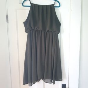 Army green flowy dress